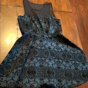 Black and green skater dress